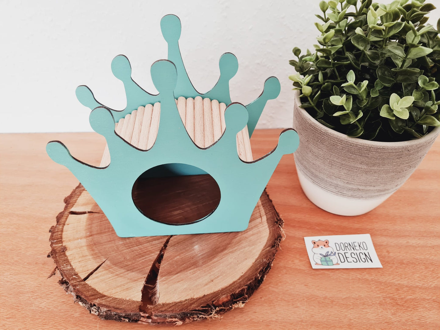 BAUSATZ Holzversteck *Krone* für Kleinnager