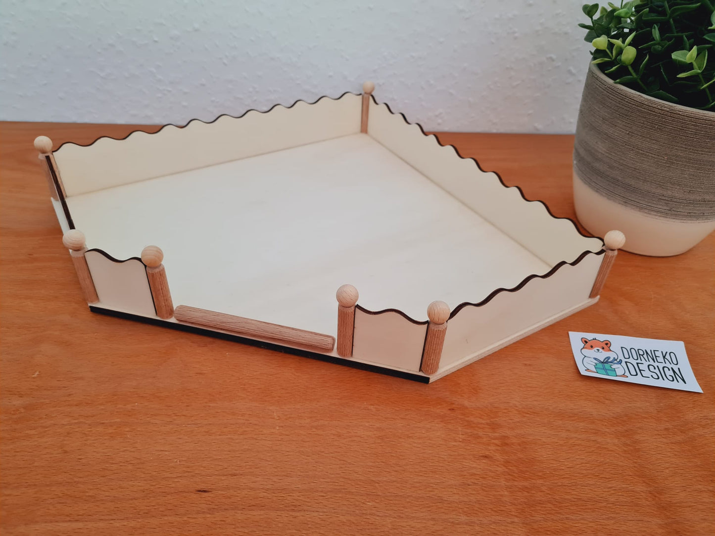5Eck Ebene / Podest mit Geländer für Kleinnager