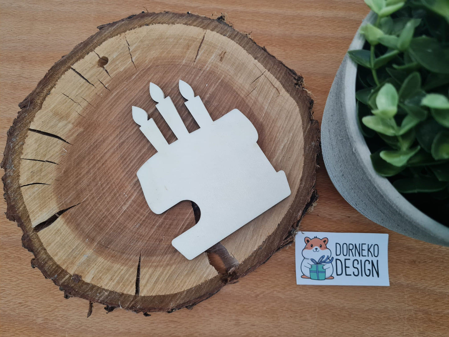 Geburtstagskuchen Geschenkeverpackung aus Holz für Geldgeschenk / Gutschein