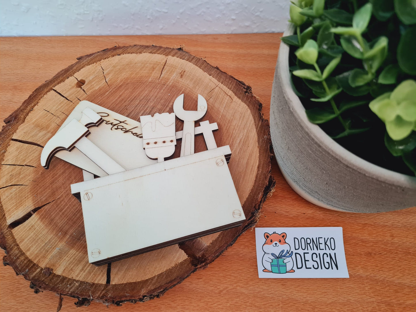 Werkzeugkasten Geschenkeverpackung aus Holz für Geldgeschenk / Gutschein