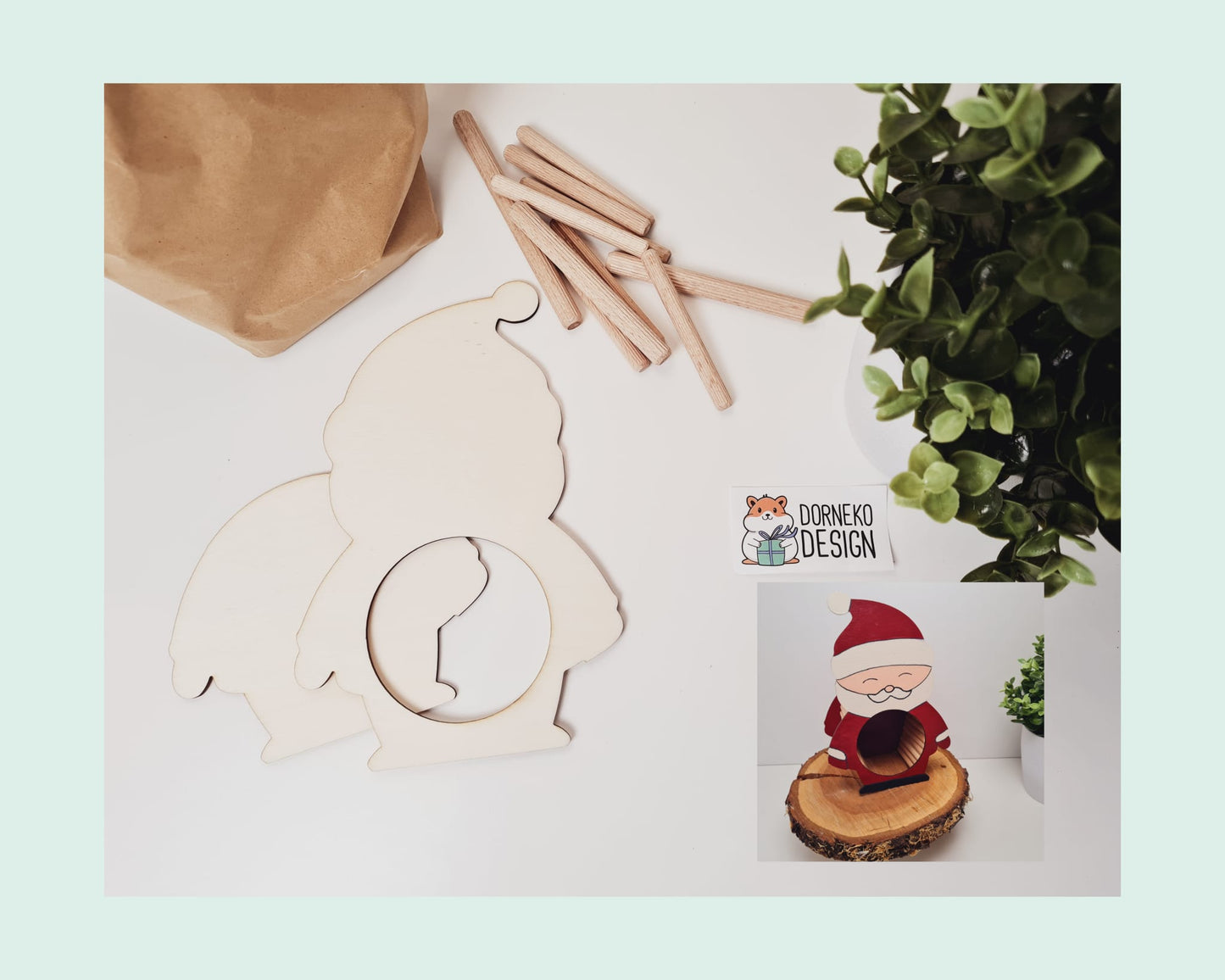 BAUSATZ Holzversteck  *Weihnachtsmann 2.0* für Kleinnager