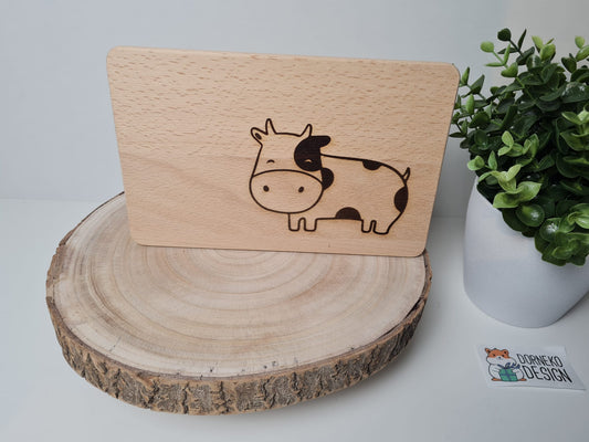 Kuh - Holzbrettchen mit personalisierter Gravur
