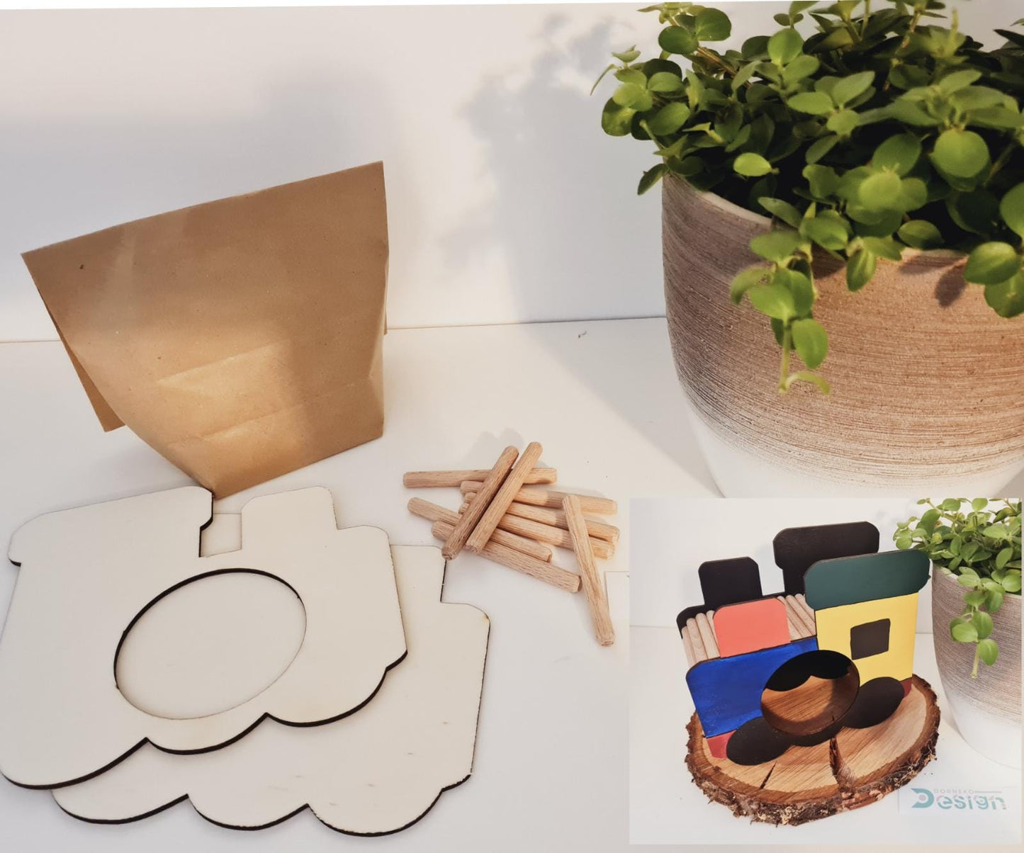 BAUSATZ Holzversteck *Lokomotive* für Kleinnager