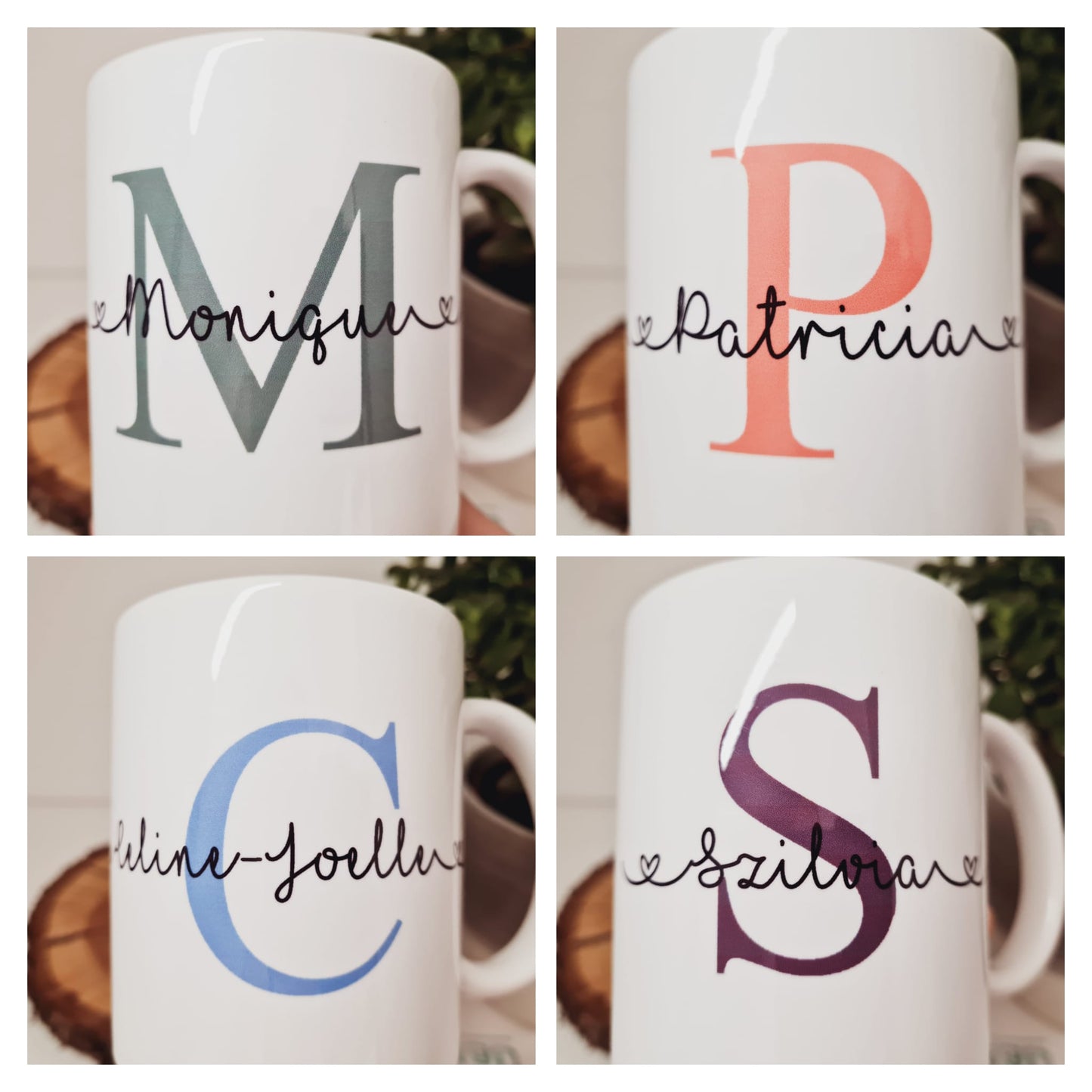 Bedruckte Tasse mit Namen Herz