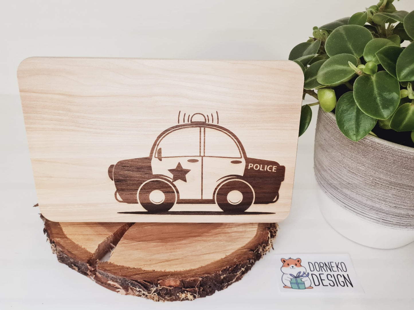 Polizei - Holzbrettchen mit personalisierter Gravur