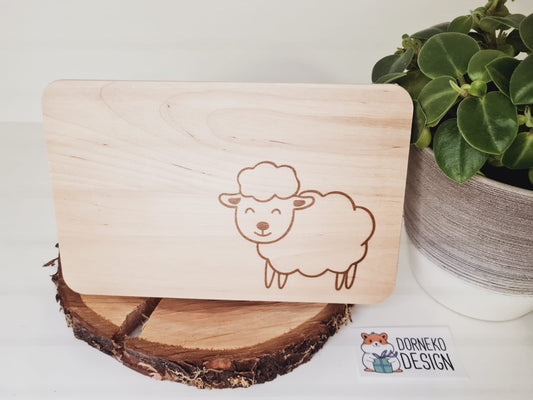 Schaf - Holzbrettchen mit personalisierter Gravur