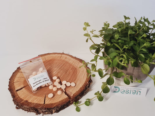 50 Halbkugeln Buche Durchmesser 12mm / Höhe: 6,5mm