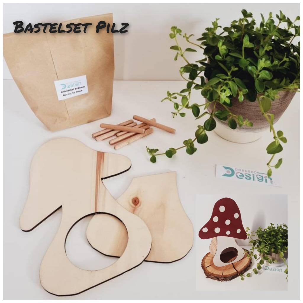BAUSATZ Holzversteck  *Pilz* für Kleinnager