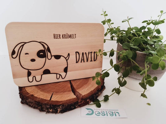 Hund - Holzbrettchen mit personalisierter Gravur