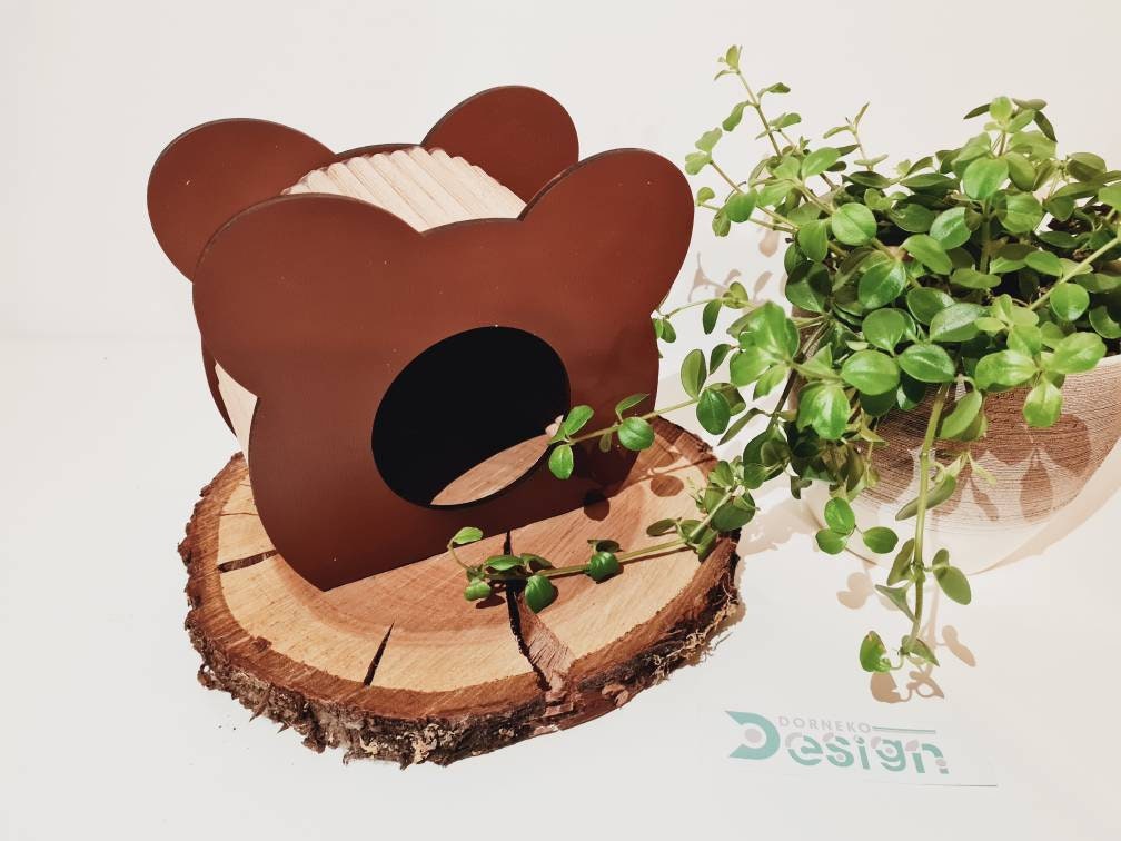 BAUSATZ Holzversteck *Hamsterkopf* für Kleinnager