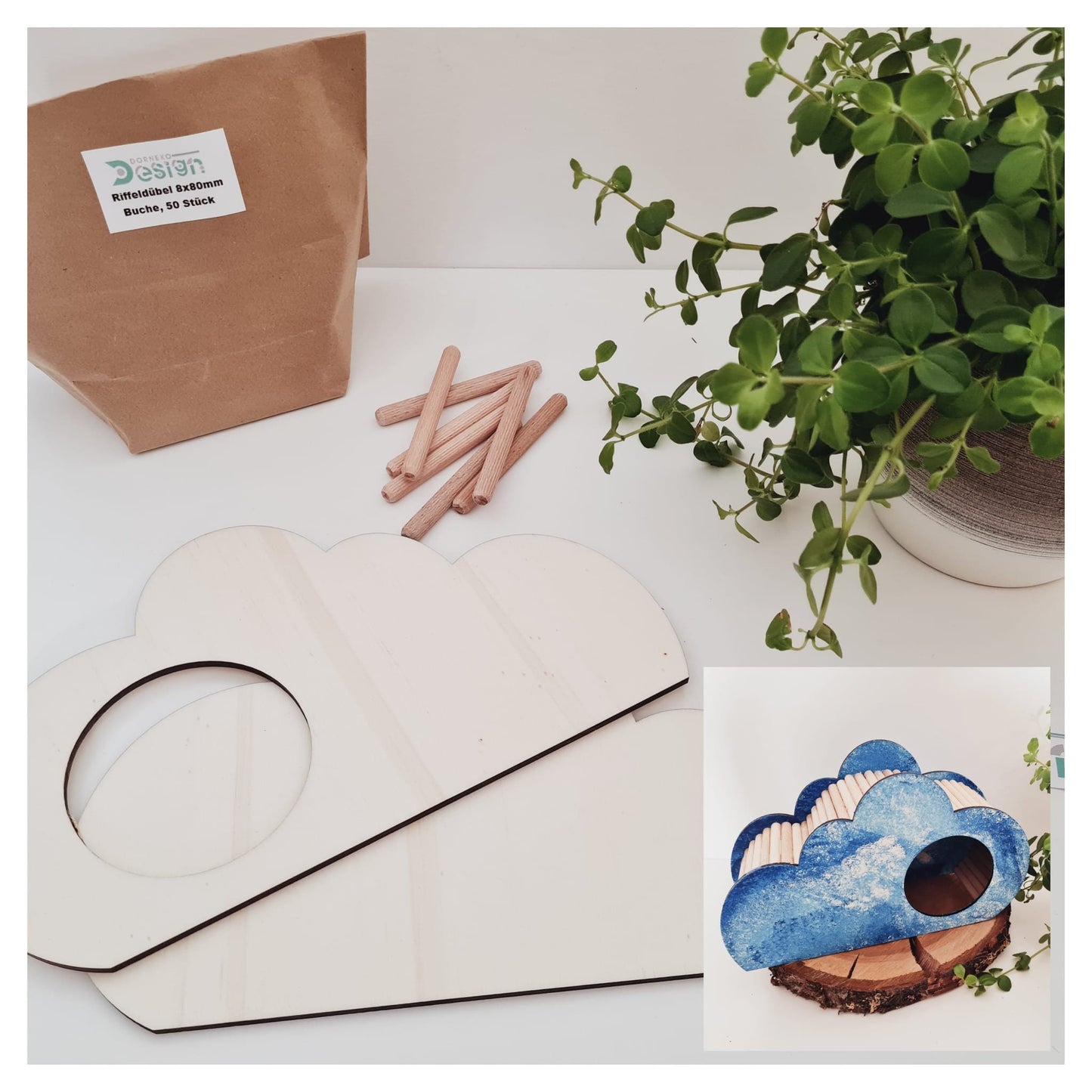 BAUSATZ Holzversteck *Wolke* für Kleinnager