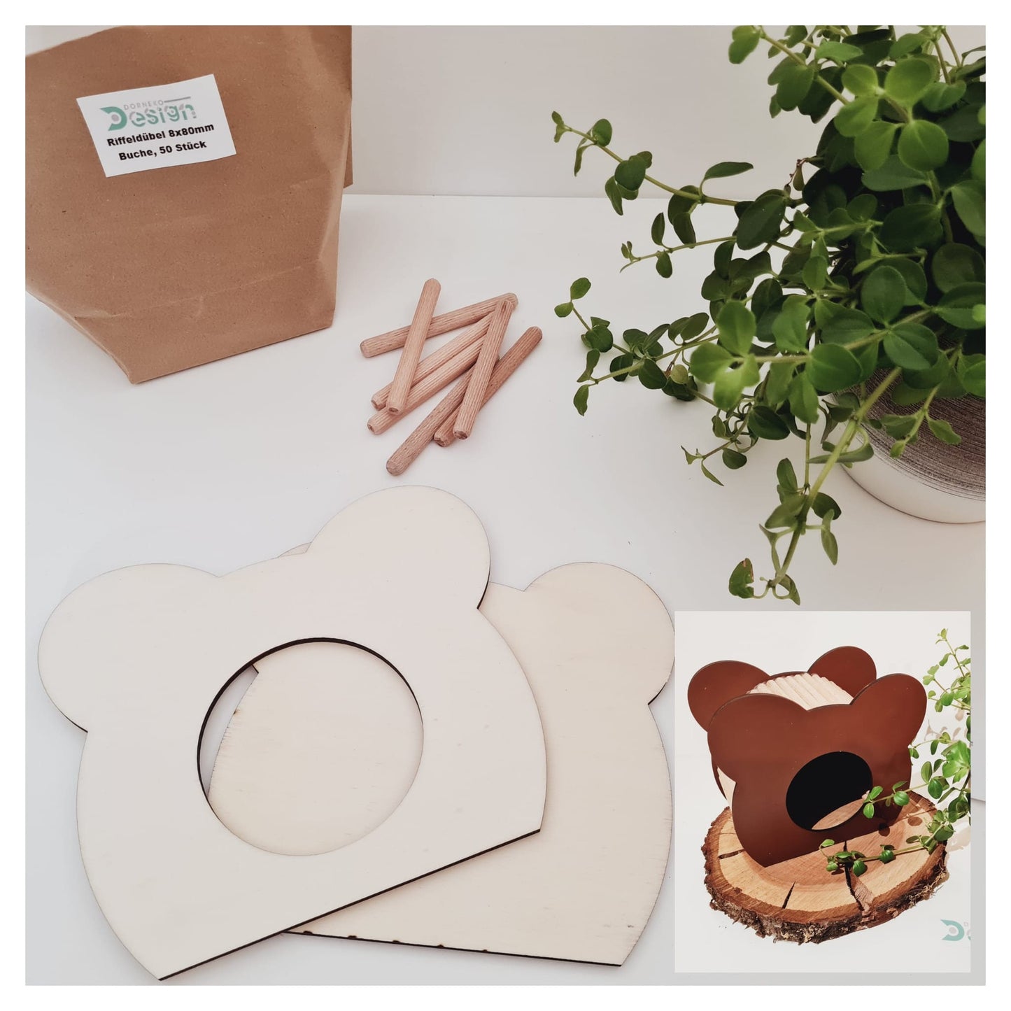 BAUSATZ Holzversteck *Hamsterkopf* für Kleinnager