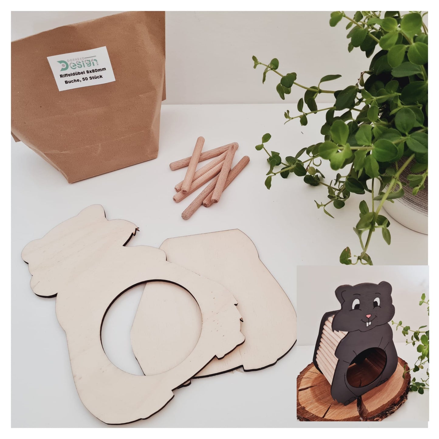 BAUSATZ Holzversteck *Hamster* für Kleinnager