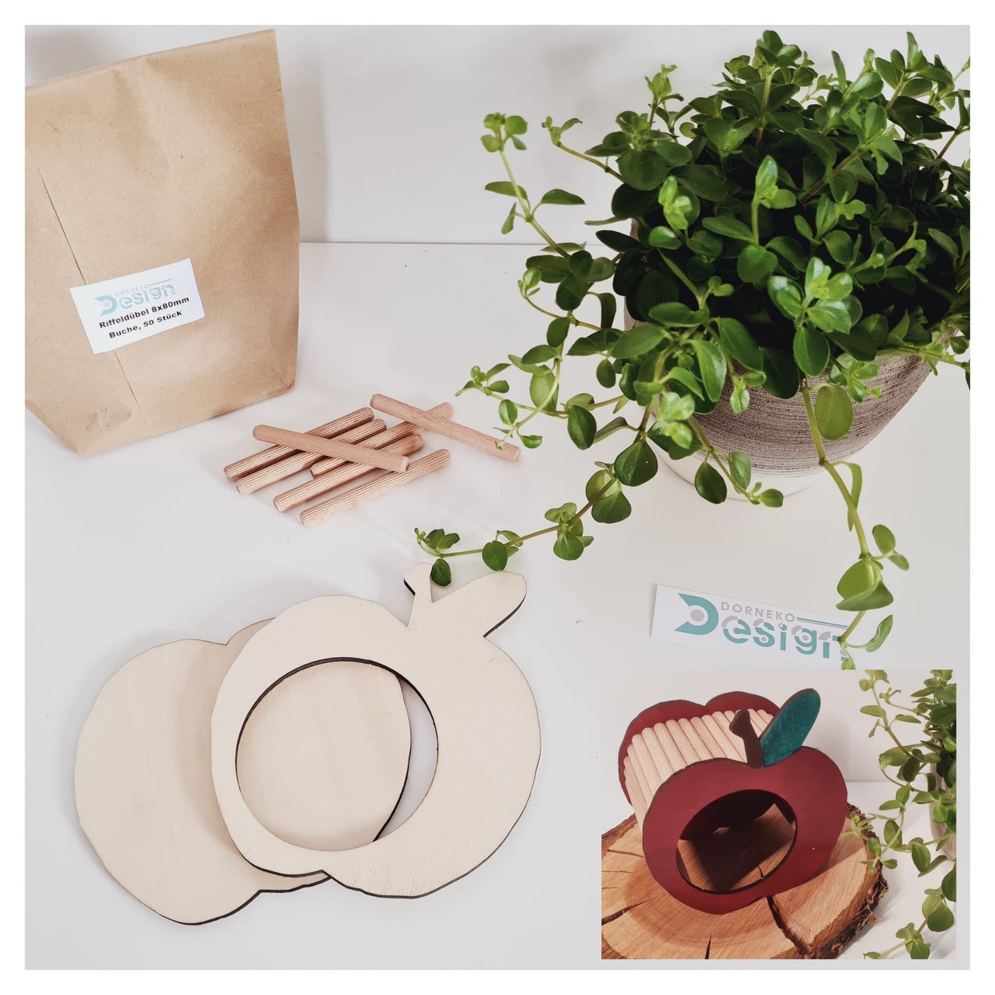 BAUSATZ Holzversteck  *Apfel* für Kleinnager