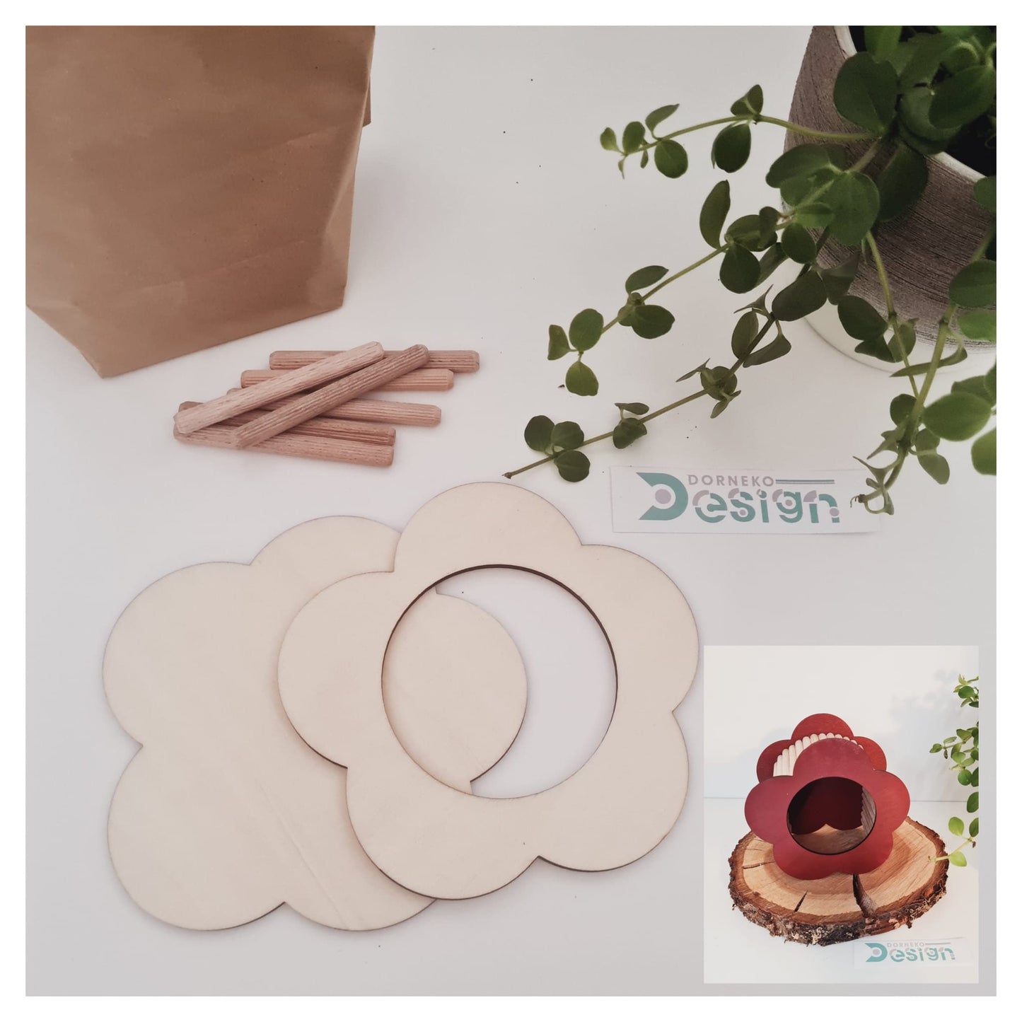 BAUSATZ Holzversteck *Blume* für Kleinnager