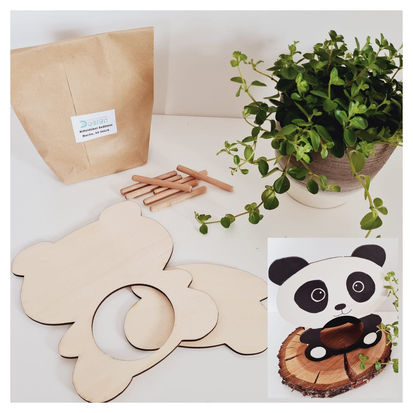 BAUSATZ Holzversteck *Panda* für Kleinnager