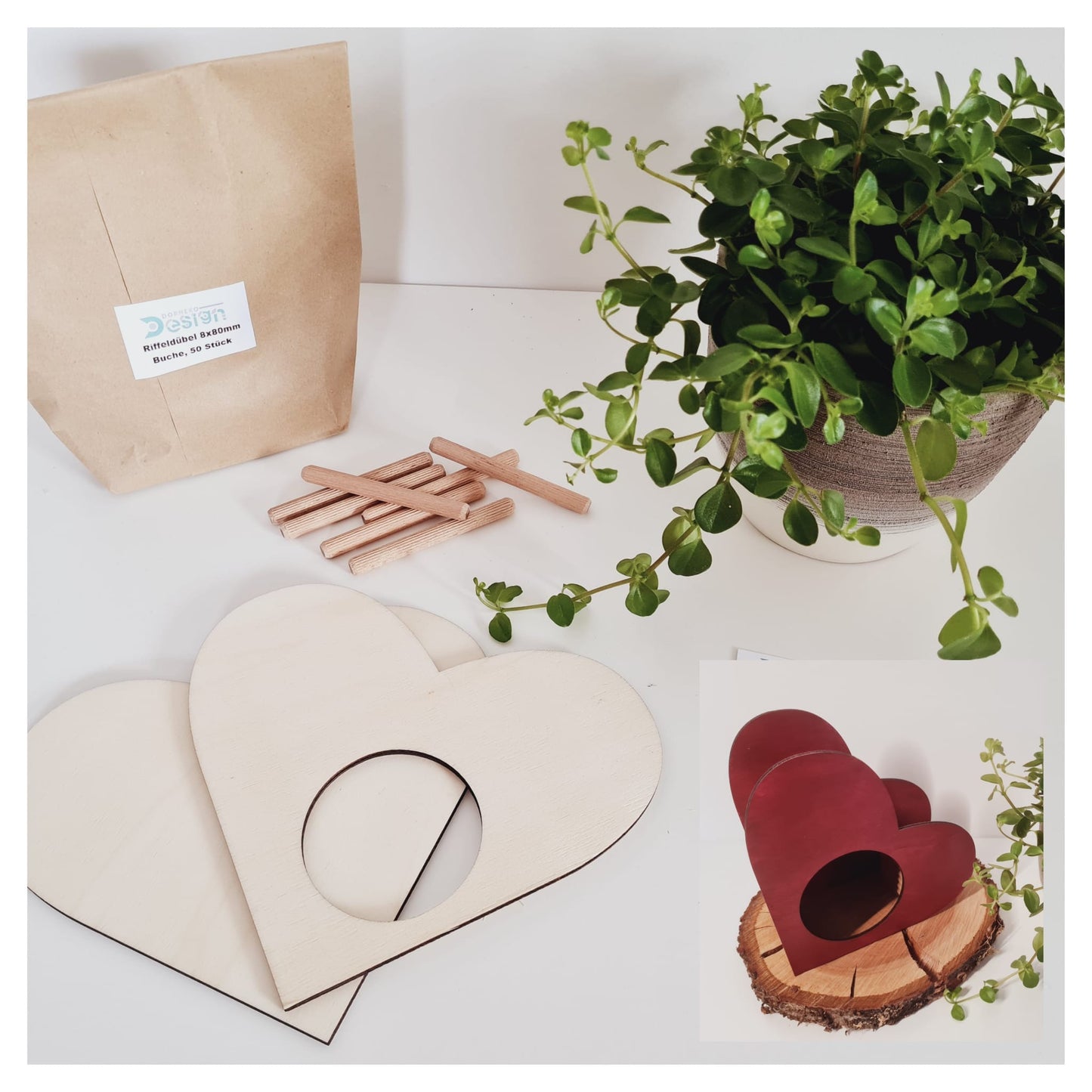 BAUSATZ Holzversteck *Herz* für Kleinnager