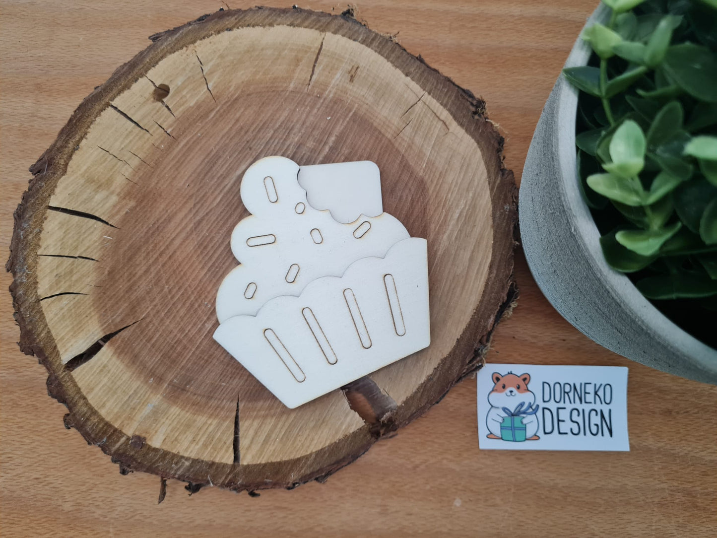 Muffin Geschenkeverpackung aus Holz für Geldgeschenk / Gutschein