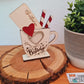 Tasse Geschenkeverpackung aus Holz für Geldgeschenk / Gutschein