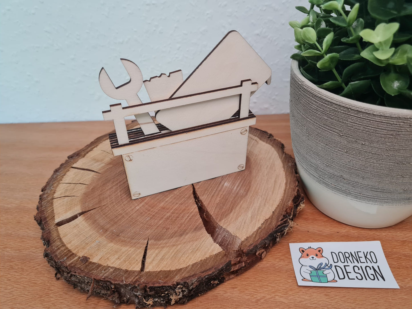 Werkzeugkasten Geschenkeverpackung aus Holz für Geldgeschenk / Gutschein