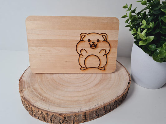 Hamster lachend- Holzbrettchen mit personalisierter Gravur