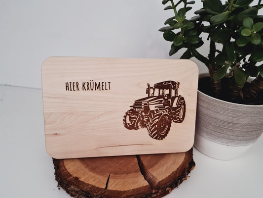 Traktor - Holzbrettchen mit personalisierter Gravur