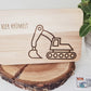Bagger - Holzbrettchen mit personalisierter Gravur