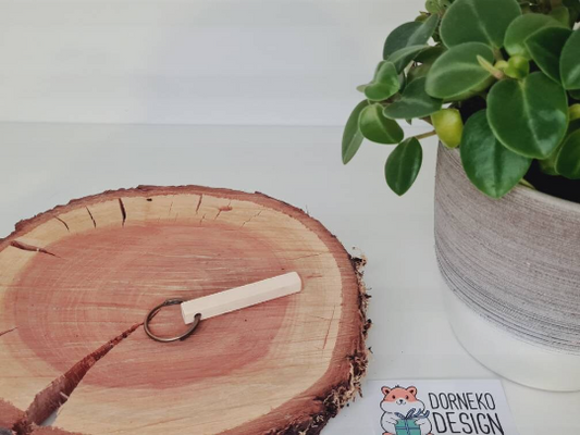 Schlüsselanhänger Stäbchen Ahorn mit Ring *Personalisierbar!*