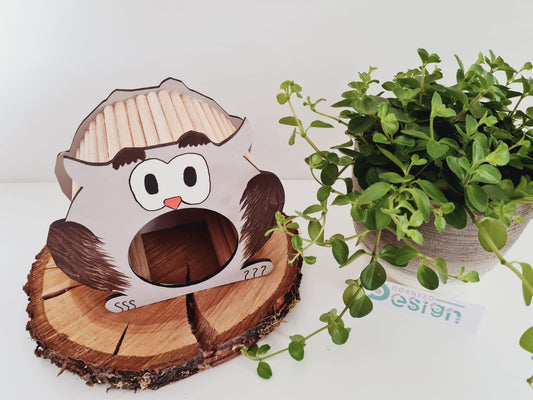 Holzversteck  *Eule* für Kleinnager
