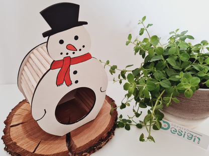 BAUSATZ Holzversteck  *Schneemann* für Kleinnager