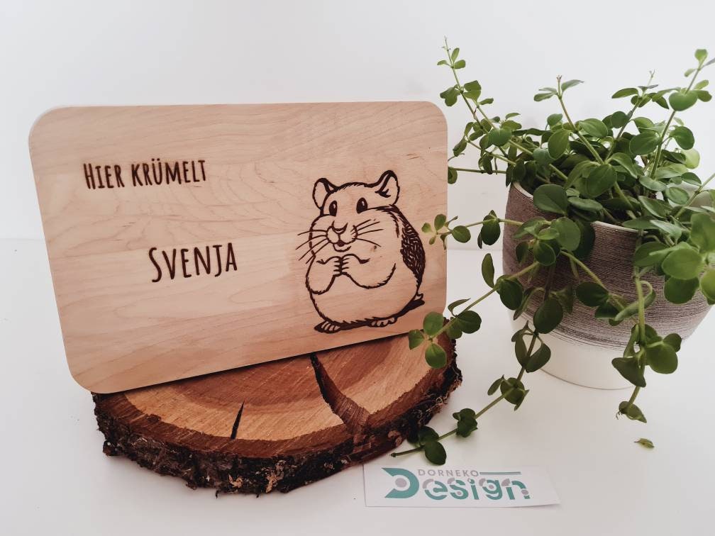 Hamster - Holzbrettchen mit personalisierter Gravur
