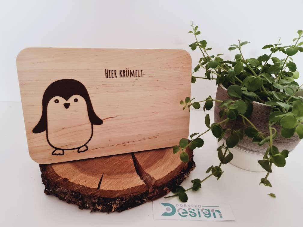 Pinguin - Holzbrettchen mit personalisierter Gravur