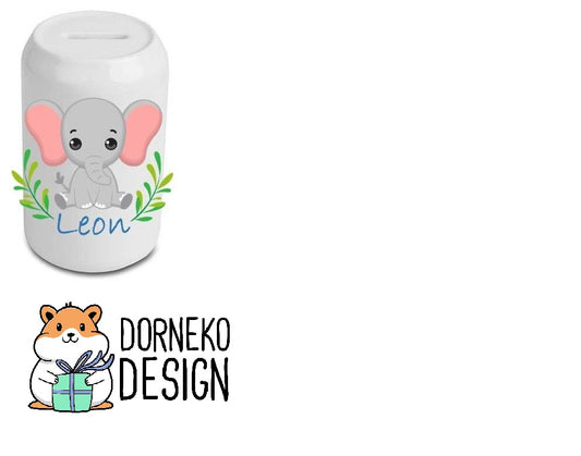 bedruckte personalisierte Spardose *Elefant* mit Wunschnamen