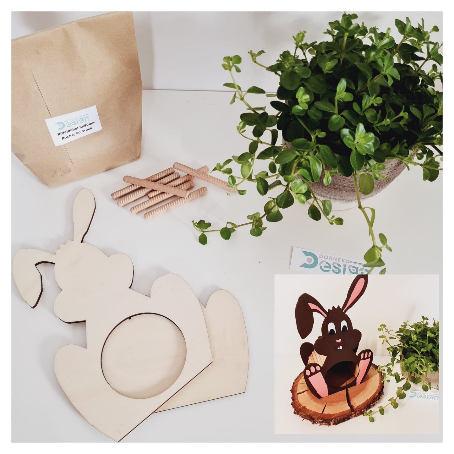 BAUSATZ Holzversteck  *Hase* für Kleinnager